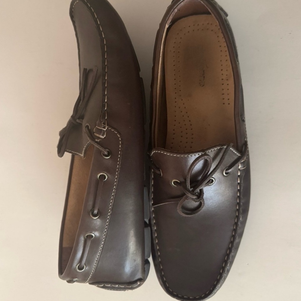 Claiborne Brown Loafers Moccasin-Style Slip-Ons. Boat shoes. Size: 12